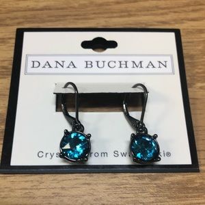 Dana buchman earrings blue Swarovski crystals NEW!